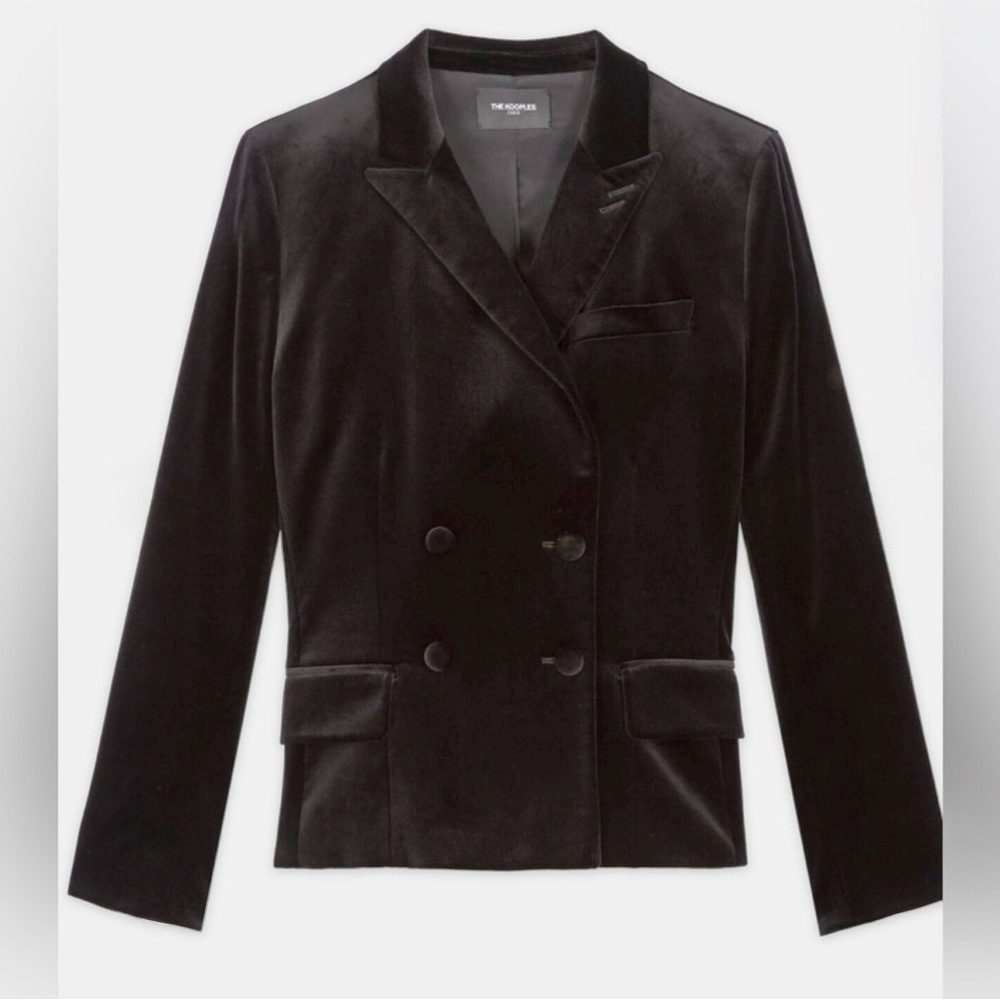 The Kooples !!New!! Women's Black Velvet Suit Jacket